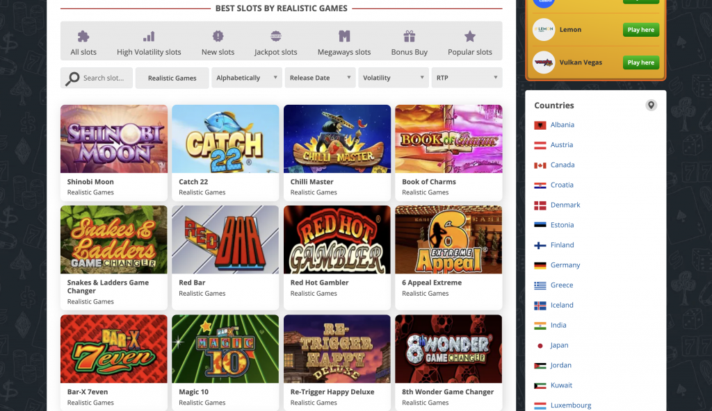 Slotsjudge featuring Realistic Games